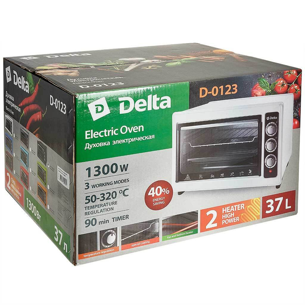 Духовка электрическая 1300 Вт 37 л DELTA D-0123 серая