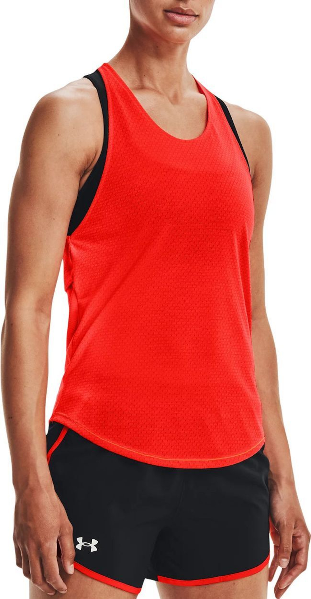 Топ теннисный Under Armour Women's UA Streaker Run Tank - phoenix fire/reflective