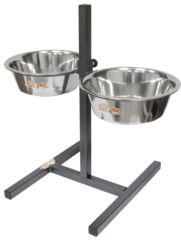 Зооник комплект подставка квадратная+металлические миски 2 х 2,6л