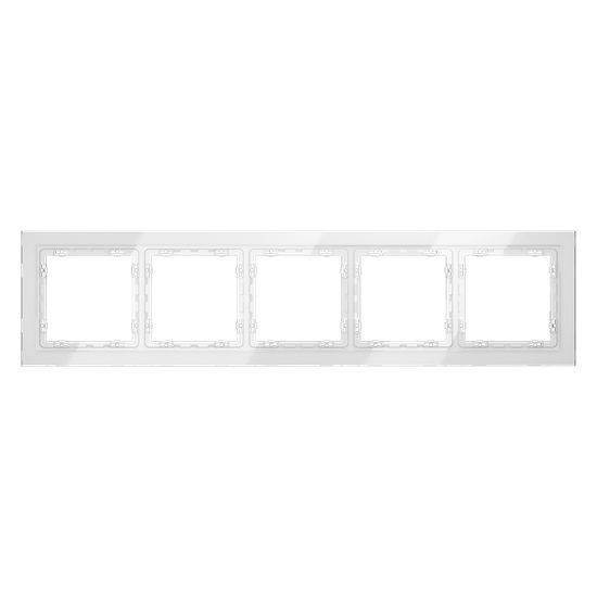 Рамка стеклянная VOLTUM S70 на 5 постов, (белый, стекло)