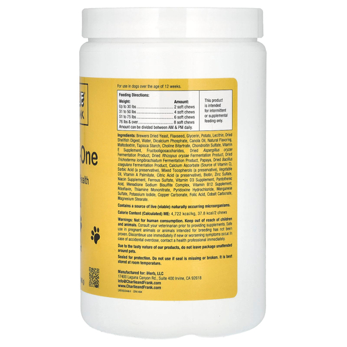 Charlie and Frank, Dog Four-in-One, 120 мягких жевательных таблеток