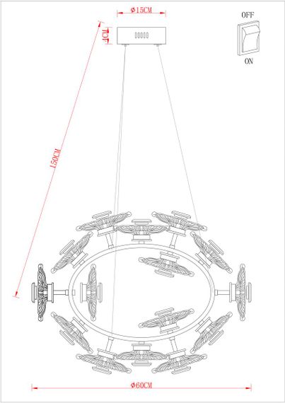 Подвесная светодиодная люстра Arte Lamp Cherish A2097LM-90GO
