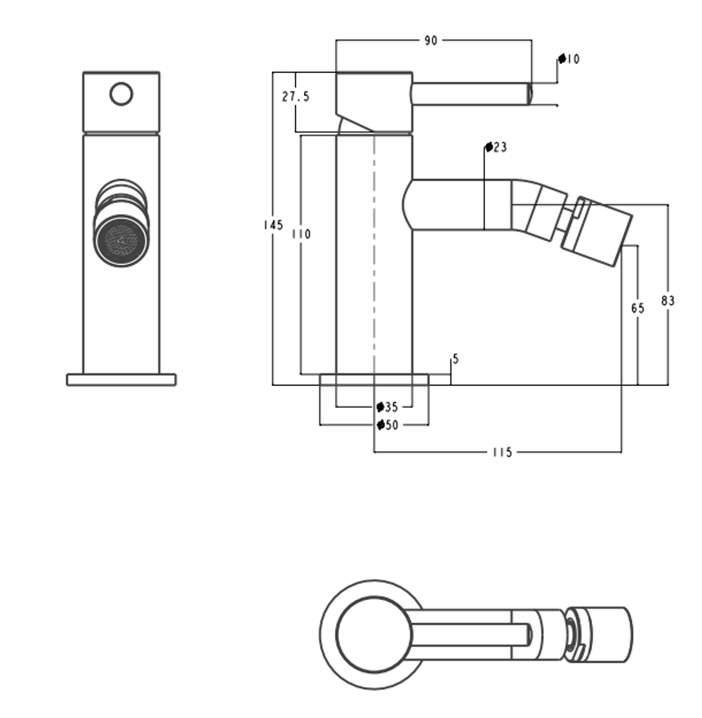Смеситель для биде Grocenberg GB2094CR Хром