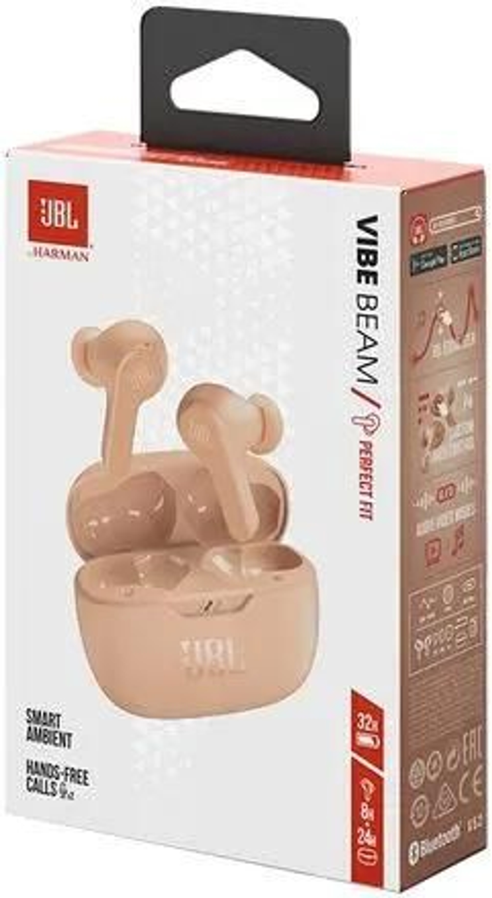 Наушники JBL Wave Beam, Bluetooth, внутриканальные, песочный [jblwbeambeg]