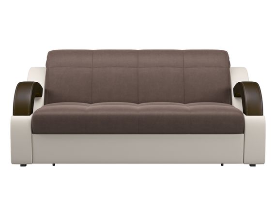 Диван Мадрид 1,2 - Велютто/Velutto  23 шоколад/беж кожзам/ коричневая накладка
