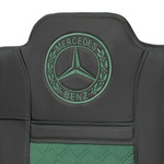 Чехлы Mercedes Actros MP4 (экокожа, черный, зеленая вставка)