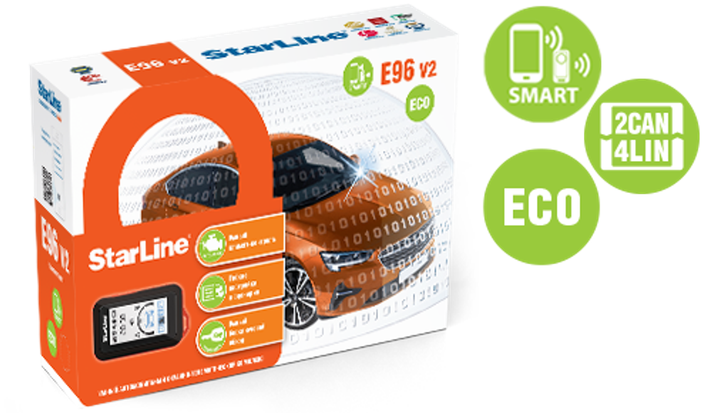 Автосигнализация StarLine E96 V2 BT 2CAN+4LIN ECO