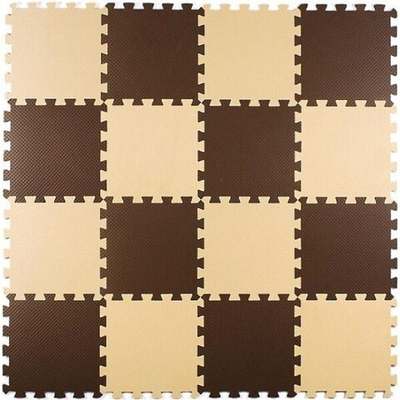 Коврик-пазл Экополимеры (16 плит 25x25x0,9см, 1кв.м./уп) Бежево-коричневый