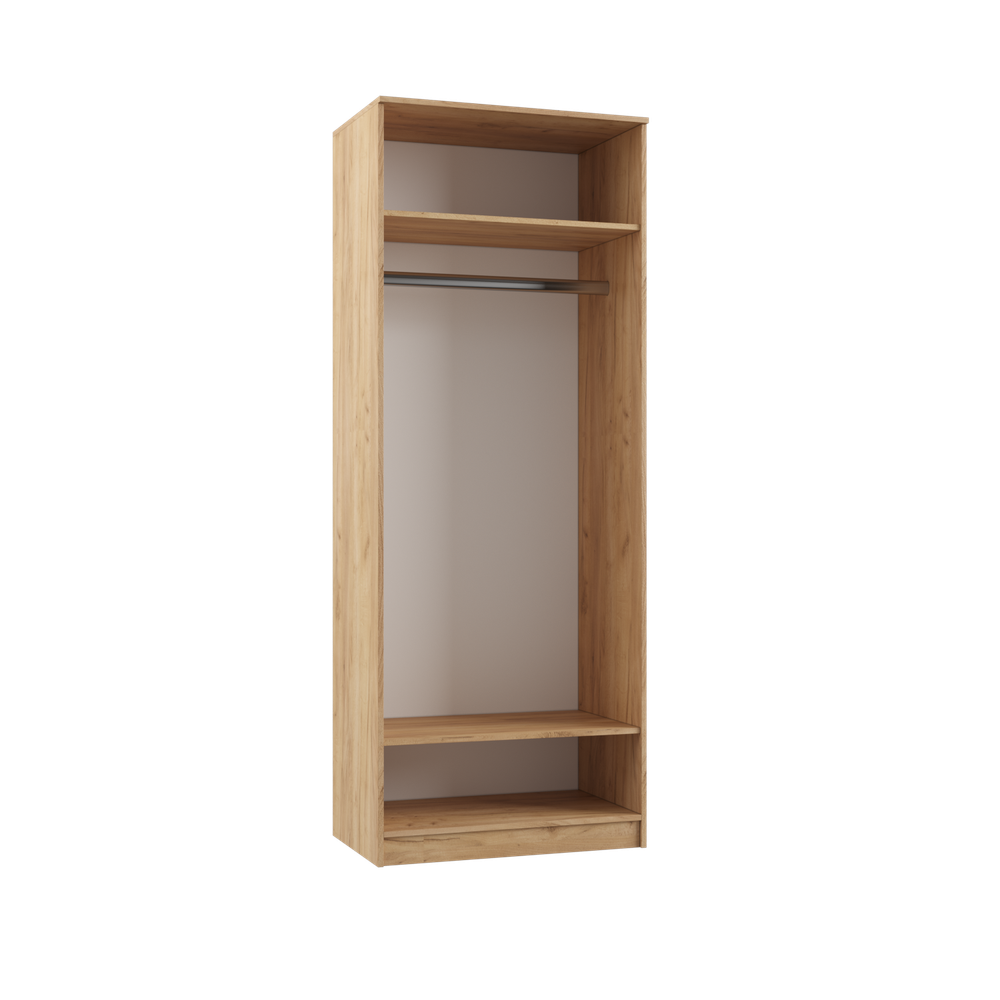 МС Мадера Шкаф ШМ2 800*2100*520 (корпус лдсп дуб крафт золотой, фасады лдсп белый)