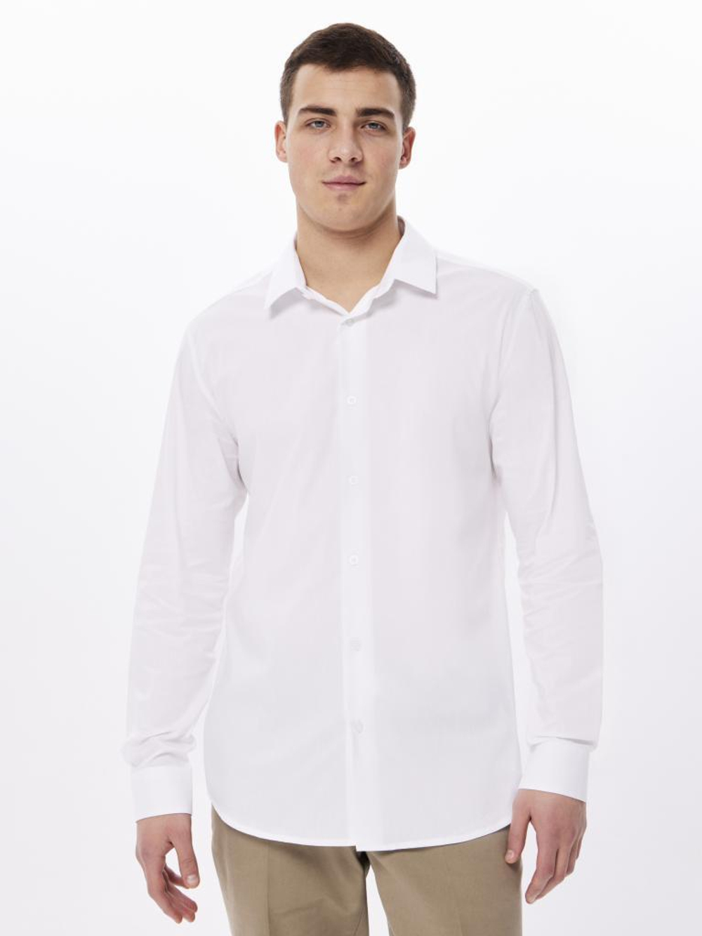 Сорочка GREG (Германия) 100/238/WH/SZR STRETCH_V "Однотон с рельефами."