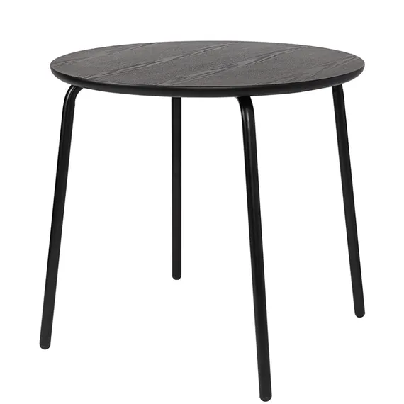 Стол обеденный Round, D90 см, черный шпон ясеня