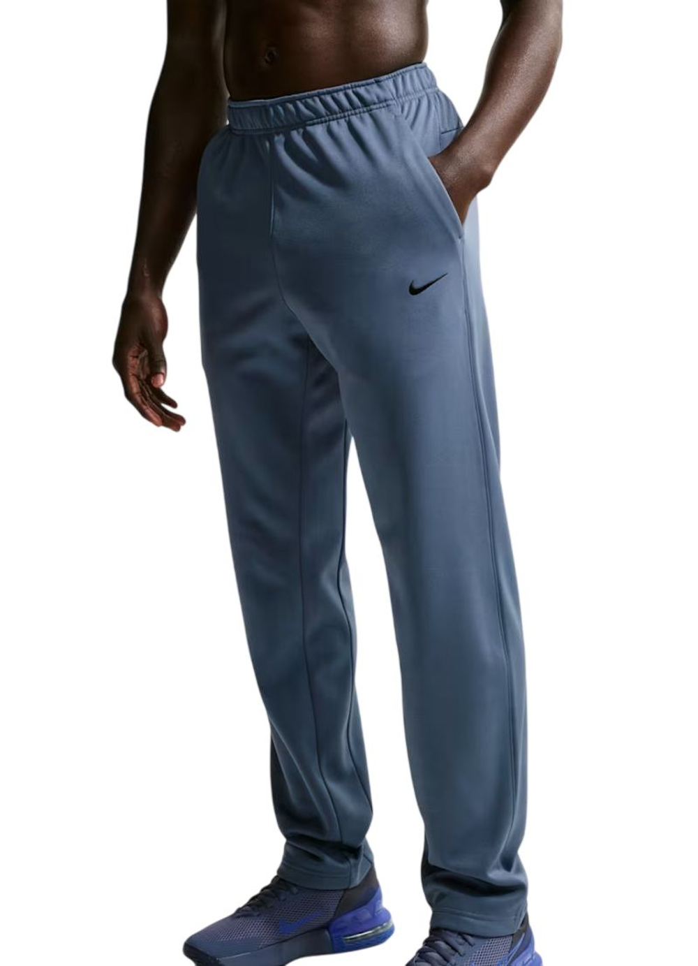 Теннисные брюки Nike Therma-FIT Open Hem Fitness - diffused blue/diffused blue/black