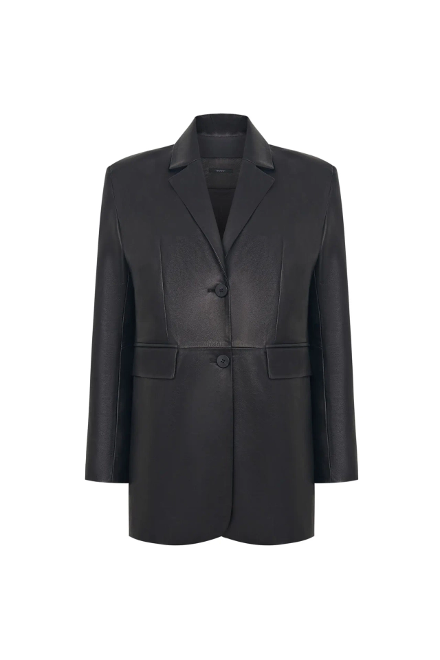 Жакет кожаный, Черный