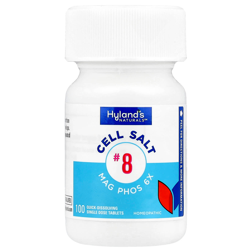 Hyland's Naturals, Cell Salt # 8, Mag Phos 6X, 100 быстрорастворимых таблеток