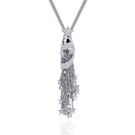 Колье-подвеска с бриллиантом  из белого золота JA-L-1Л621780