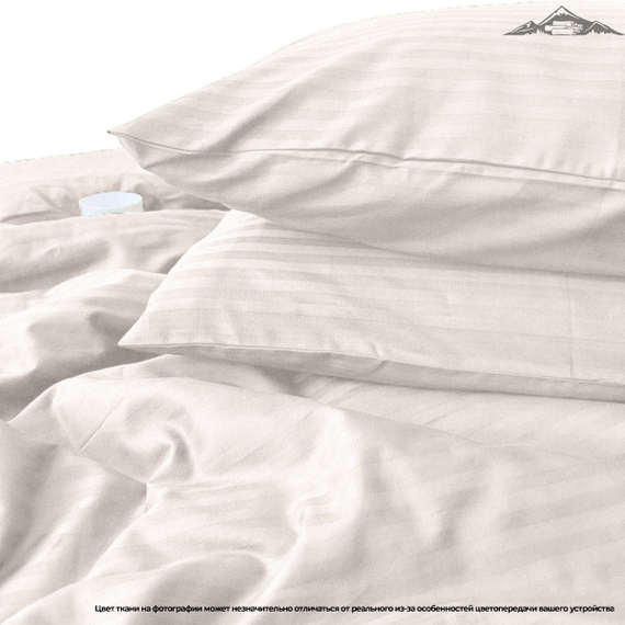 Сатин-страйп &quot;Пудра&quot; AirJet+mers | полоса 1х1 | ш.240 см | 150 г/м² | хлопок-100%