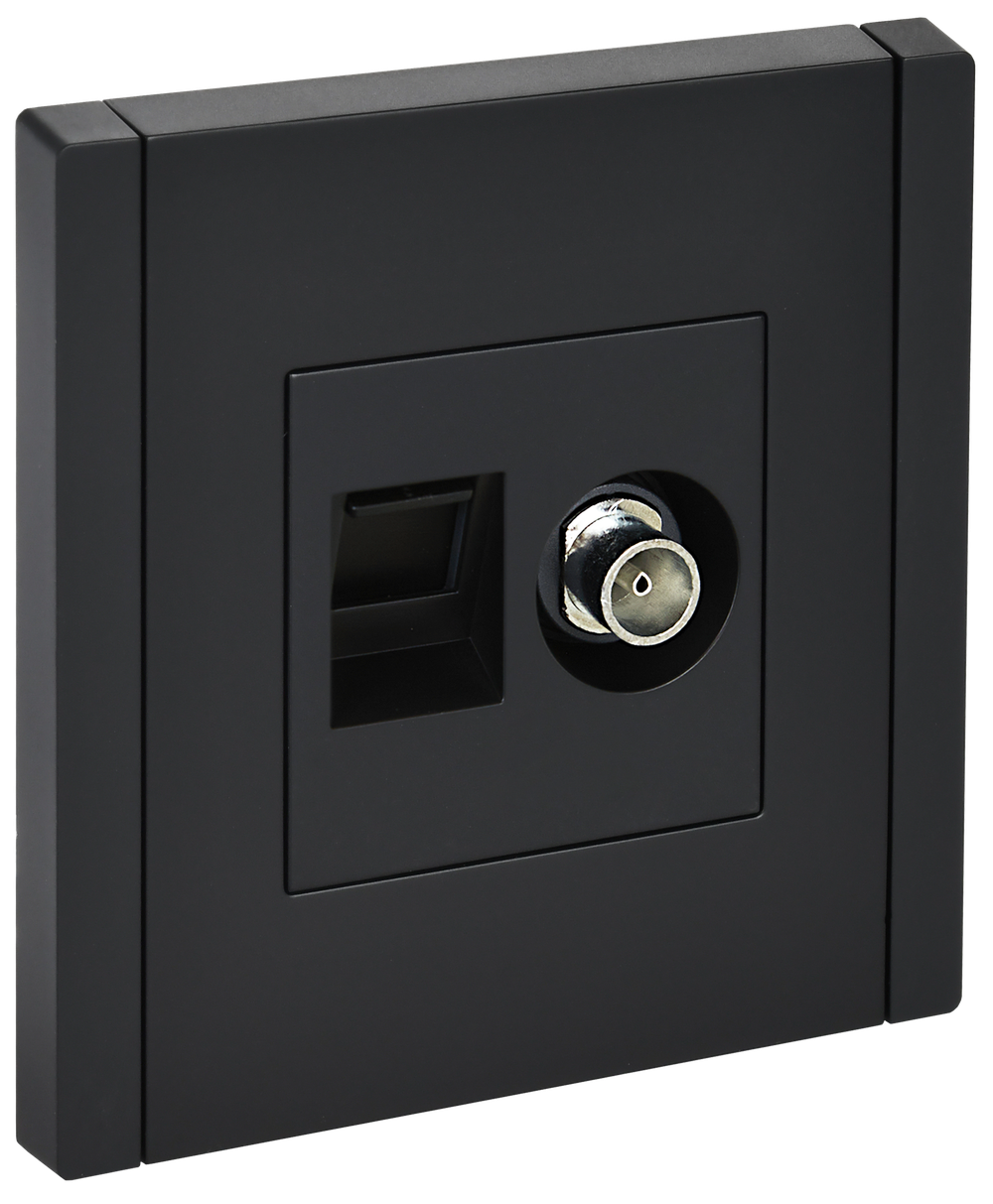 FORTE&PIANO Розетка двойная TV+RJ45 кат.5E FP136 черный IEK