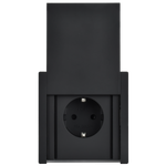 FORTE&PIANO Розетка 1-местная с заземлением с защитными шторками и крышкой винтовое крепление 16А IP44 FP121M металл черный IEK