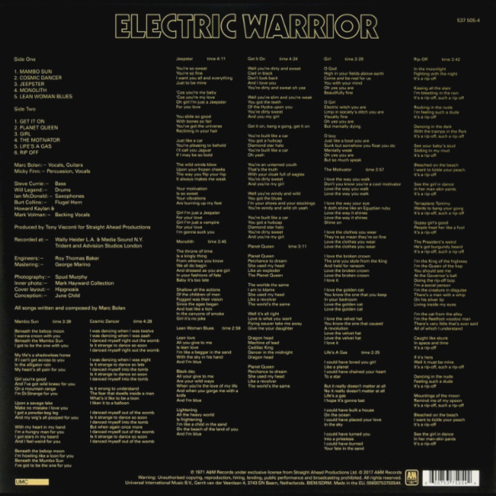 T. Rex / Electric Warrior (Coloured Vinyl)(LP)