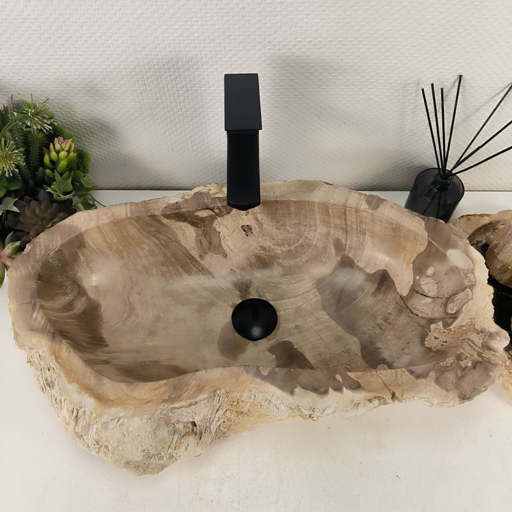 Каменная раковина из окаменелого дерева OD-04760 (61*36*15) 0176 из натурального камня
