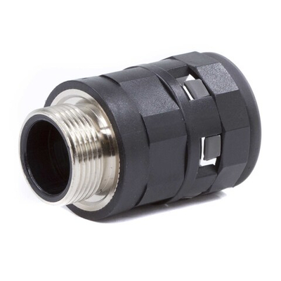 Муфта труба-коробка с металлической резьбой DN 48 мм, М50х1,5, полиамид, цвет черный