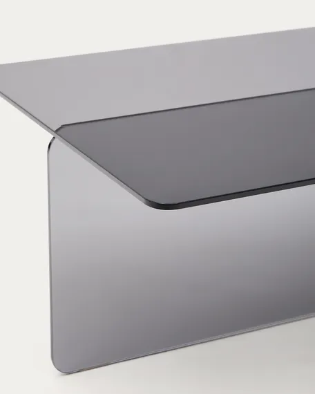 Журнальный столик Zaren 120x60 см, серое закаленное стекло