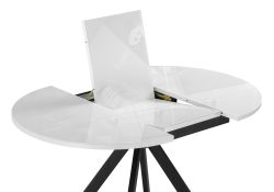 Стеклянный стол Ален 100(140)х100х75 ультра белое стекло / черный