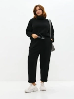 Брюки утепленные бананы с микроначесом черный