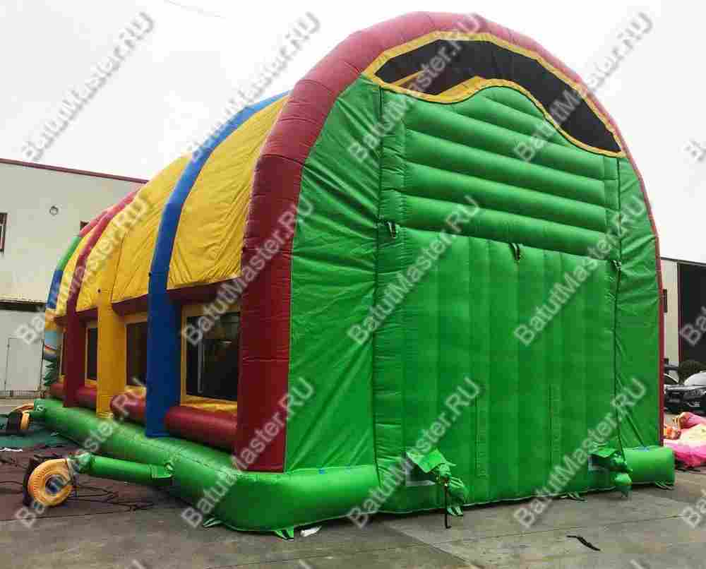Надувной батут "Страна Сафария" с крышей и пневмопушками