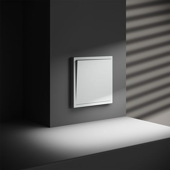 Перекрестный переключатель встраиваемый VOLTUM S70 одноклавишный 10А, (белый матовый)