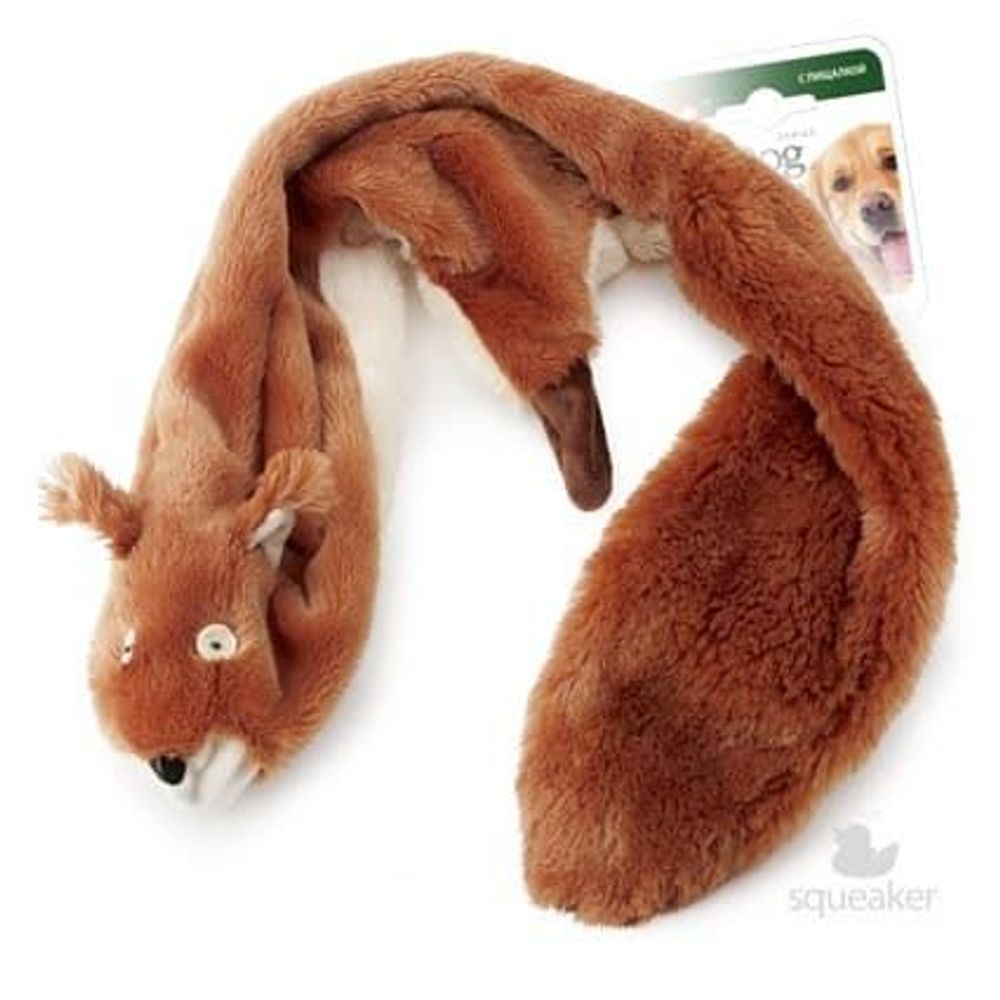 GiGwi игрушка для собак Большая шкурка белки с пищалками 93 см 75283