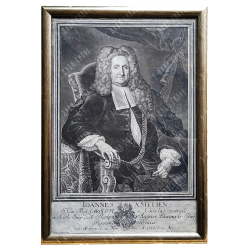 Портрет Иоганна фон Штеттена по ориг. Лёшера. Гравёр Дж.Я. Хайд. Меццо-тинто. 1738 г.