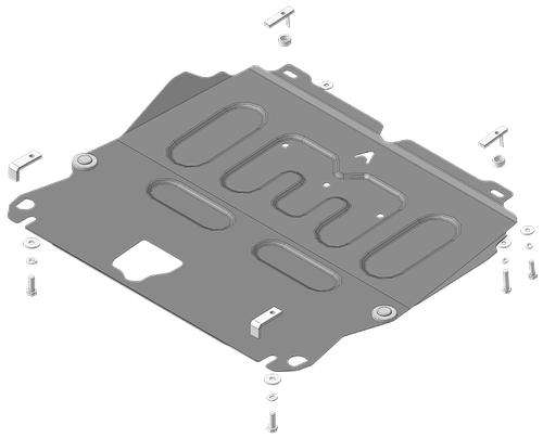 Стандартная защита Motodor картера Двигателя, КПП. 1,5 мм, Сталь. для Nissan X-Trail 2010-2015, Nissan Qashqai 2015-2022, Nissan X-Trail 2007-2010, Nissan X-Trail 2015-2022, Nissan Rogue Sport 2017-2022 арт.51401