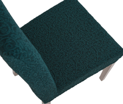 Чехол на стул без оборки Жаккард, цвет Изумрудный