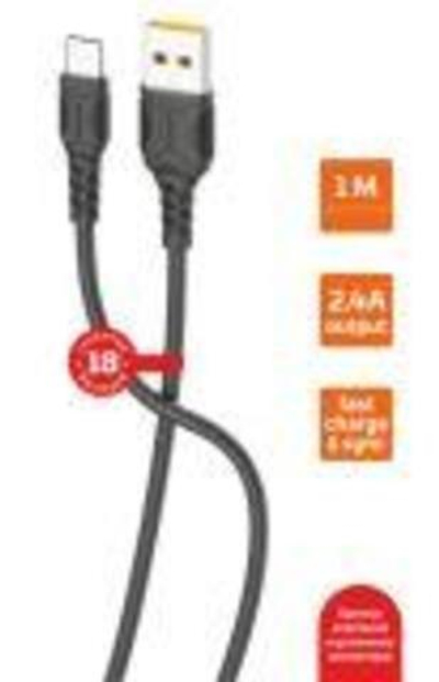 Кабель GoPower GP06T USB (m)-Type-C (m) 2.4A ПВХ черный