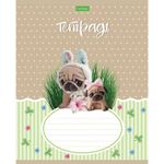 Тетрадь 12 л. HATBER-ECO, клетка, обложка плотная мелованная бумага, "Пушистые зверушки", 12Т5C1