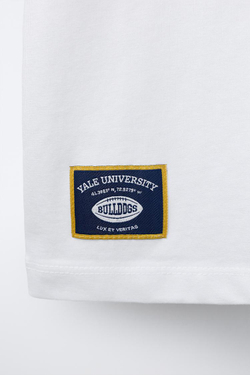 ZARA ФУТБОЛКА С СОБАКОЙ YALE UNIVERSITY™, БЕЛЫЙ
