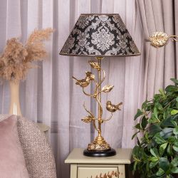 Настольная лампа Терра Spring Бронза с абажуром №38 Vatican (Ватикан) Черный