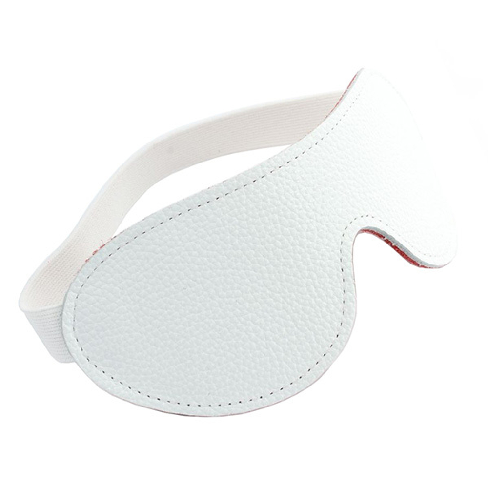 Двусторонняя бело-красная кожаная маска на резинке БДСМ Арсенал 58009