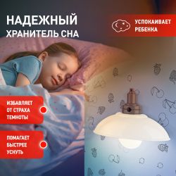 Ночник - светильник светодиодный ЭРА NLED-488-1W-MS-W настенный на батарейках с пультом белый | Ночники