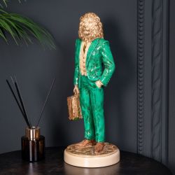 Скульптура Лев Бизнесмен Айвори Изумрудный