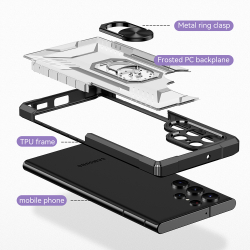 Чехол противоударный с магнитом и кольцом на палец для Samsung Galaxy S22 Ultra от Caseport, серия Ring Holder