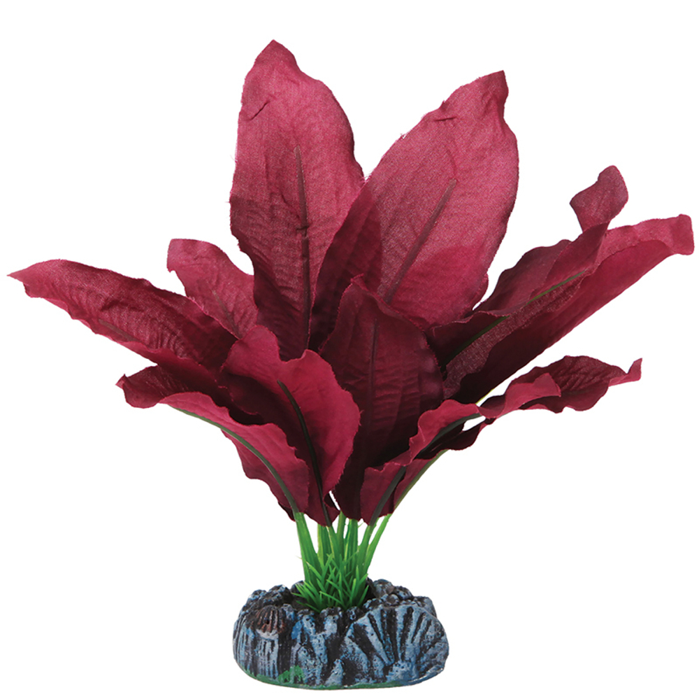 Растение шелковое "Криптокорина", бордовое, 130мм, Laguna AQUA