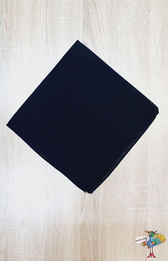 платок-бандана Однотонная черная, 55х55 см