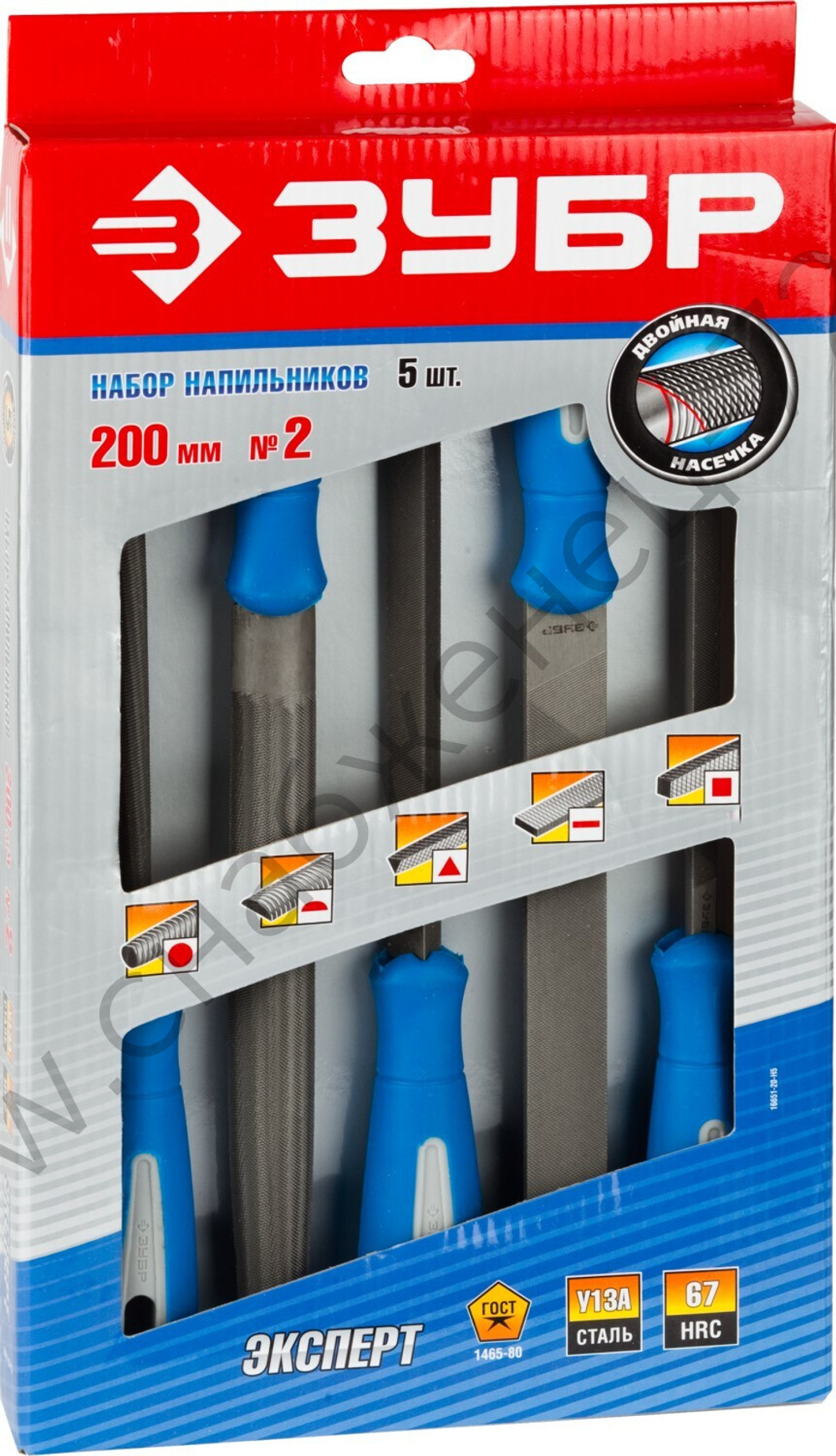 ЗУБР Универсал 200 мм, 5 предм., Набор напильников (16651-20-H5)