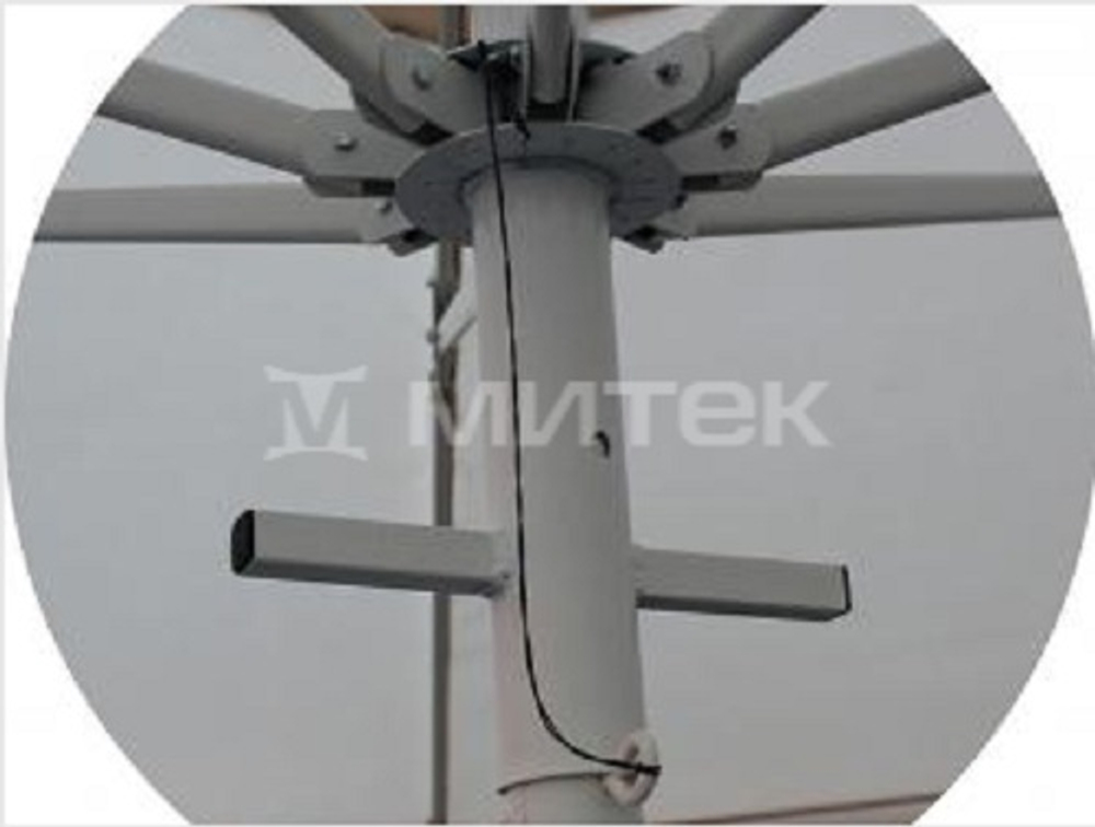 Зонт Митек Ø 4,0 м с воланом (стальной каркас с подставкой, стойка 50мм, 8 спиц 30х15мм, тент OXF 300D) порошковая краска