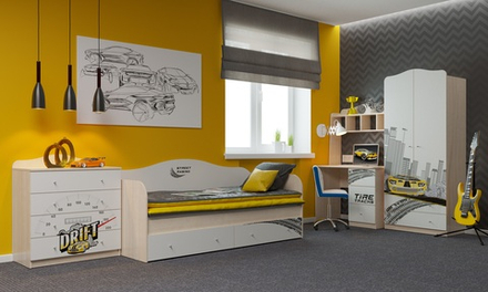 Стол письменный МАМА "Машина", Шимо светлый/Белый