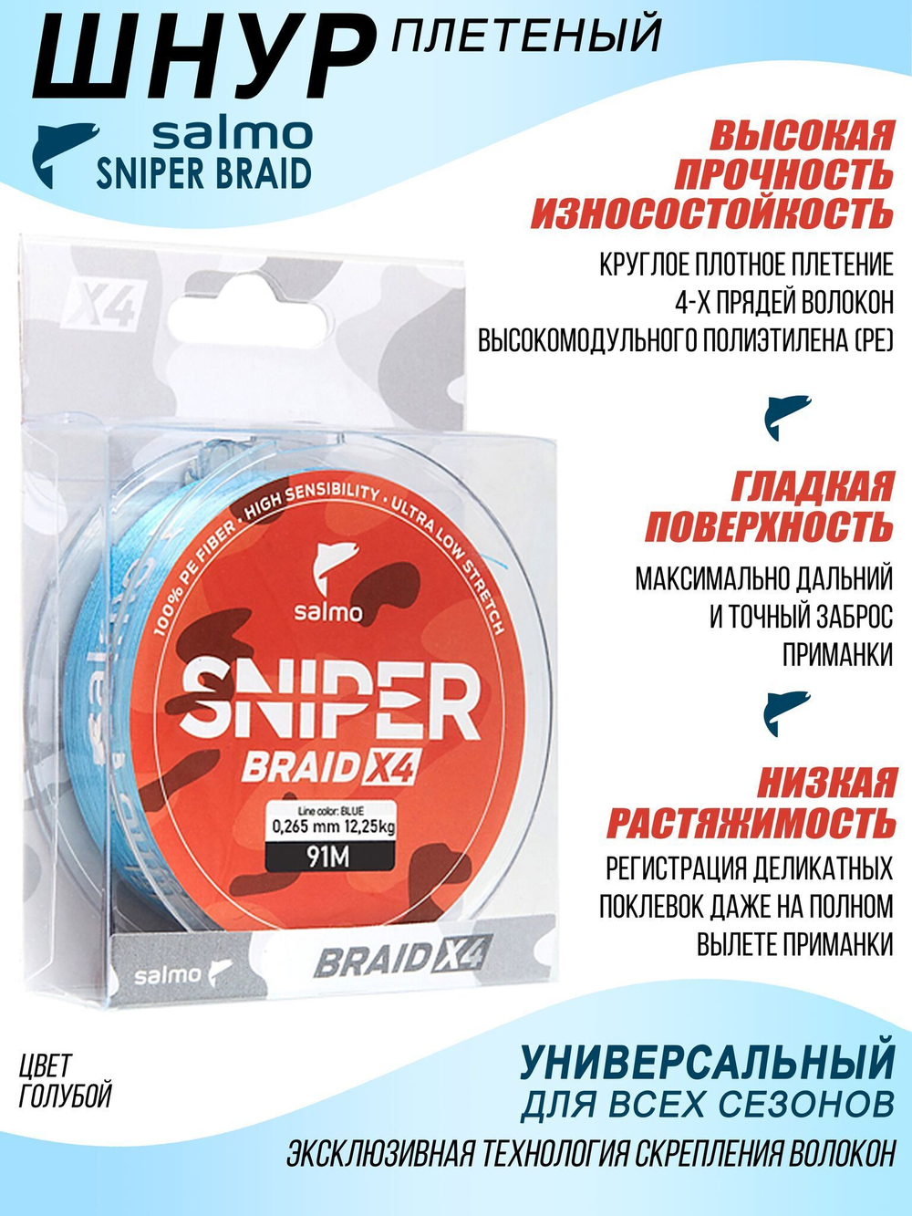 Плетеный шнур BRAID Blue 091/023