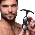 Черный массажер простаты с утяжелителями Premium Silicone Weighted Prostate Plug Medium - 16,3 см. (Цвет: черный)