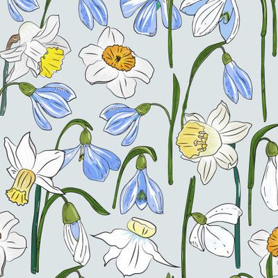 нарциссы и подснежники